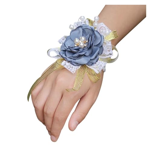 Brautjungfern Handgelenk Blumen Braut Brautjungfer Handgelenk Corsage Leder Rosa Simulation Blumenband DIY Party Hochzeit Zubehör Boutonnieres for Anzüge Hochzeit für Hochzeit Party Prom Dekorationen( von ZGXNYI