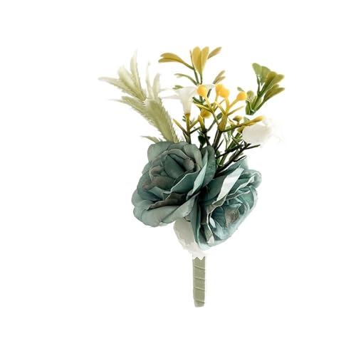 Brautjungfern Handgelenk Blumen Hochzeit Handgelenk Corsage Armband for Braut Brautjungfern Boutonniere Männer Pins Künstliche Blumen Seidenrosen Braut Bräutigam Zubehör für Hochzeit Party Prom Dekora von ZGXNYI