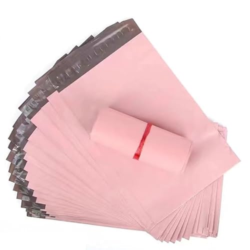 Verpackungstasche 50 Stück rosa Poly-Mailer-Versandtaschen, wasserdichte Versandtaschen, selbstklebende Post-Transporttaschen, verdickte Kuriertasche, 16 Größen Versandbeutel(17X30cm 50pcs) von ZGXNYI