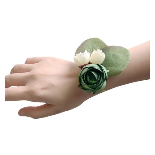 ZGXNYI Brautjungfern Handgelenk Blumen 1 Stück Brautjungfer Handblumen Hochzeit Braut Grün Simulation Handgelenk Blume Armband Dekor Zubehör für Hochzeit Party Prom Dekorationen von ZGXNYI