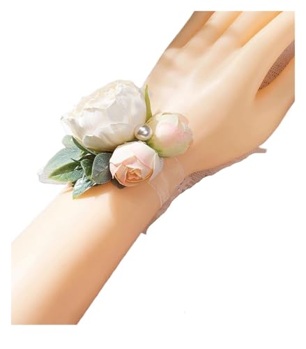 ZGXNYI Brautjungfern Handgelenk Blumen Einfache Hochzeit, kleine klare Braut-Hochzeits-Handgelenk-Blumen-Western-Brautjungfern-Gruppen-Handgirlande für Hochzeit Party Prom Dekorationen von ZGXNYI