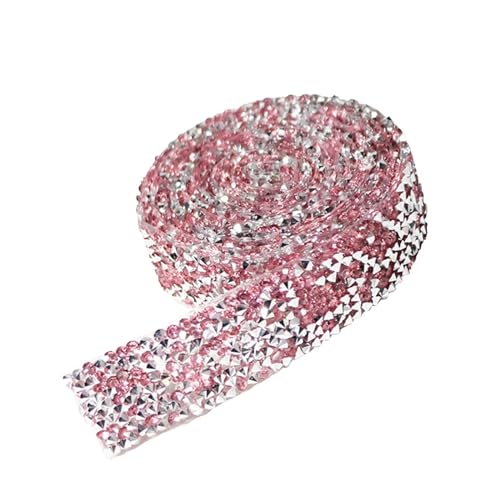 ZGXNYI Diamant-Bänder 1 Rolle selbstklebendes Kristall-Strass-Diamantband, DIY-Aufkleberband-Applikator for Kunsthandwerk, Geschenkpapier, Telefondekorationen(Pink) von ZGXNYI