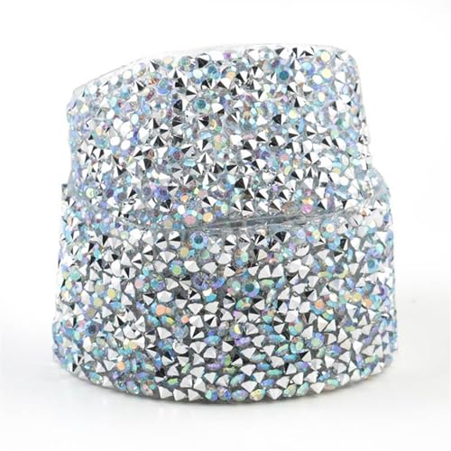 ZGXNYI Diamant-Bänder 1 Yard Kristall-Strassband DIY selbstklebendes funkelndes Strassband mit Strasssteinen for Hochzeitskleidungszubehör(3cm - Clear AB) von ZGXNYI