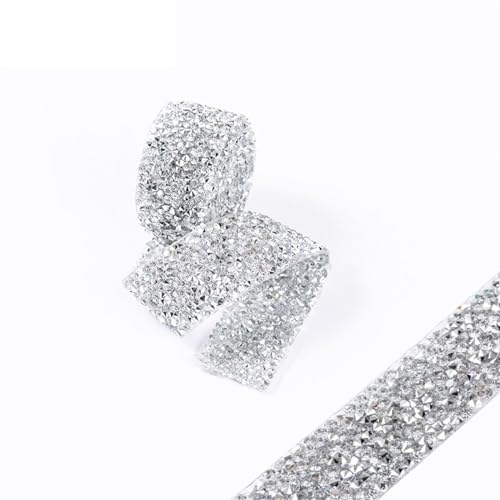 ZGXNYI Diamant-Bänder Harz-Strassband, 2 Größen, Diamant-Funkelnde Bling-Bänder, Gürtelwickel for Hochzeitstorten, Geburtstag, Basteln, Dekoration(SZJT-02,2.5cm x 80cm) von ZGXNYI