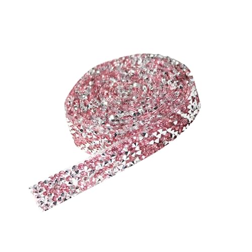 ZGXNYI Diamant-Bänder Selbstklebender, kristallklarer Strass-Aufkleber, Diamant-Glanz-Steinband, DIY-Autoaufkleber, Hot-Fix-Strasssteine ​​für Kunsthandwerk(Pink) von ZGXNYI