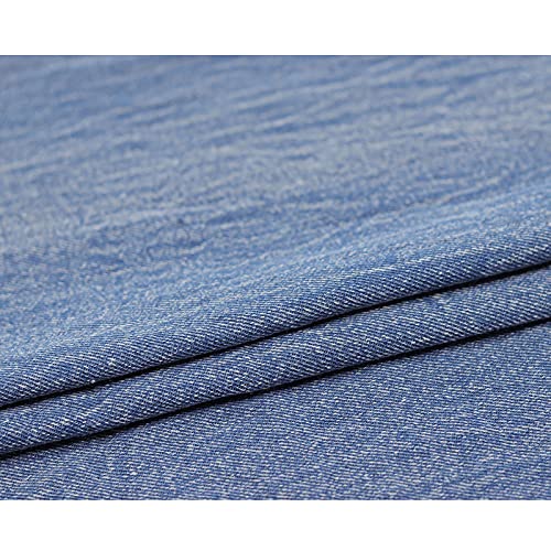 Jeansstoff, Jeansmaterial, von Hand abgewischt, die alte Textur, gewaschener Jeansstoff zur Herstellung von Kleidung, DIY-Handarbeit, Dekoration – ein halber Meter (Breite 150 cm) (Farbe: Blau) von ZGYOZMNG