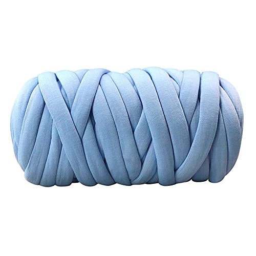 ZGYOZMNG Rainbow Wool, 1000 g, superdickes, grobes Garn, Baumwollschlauchgarn, DIY, sperrige Arm-Strickdecke, Handstrick-Häkelwolle (Farbe: Minze) (Blau) von ZGYOZMNG