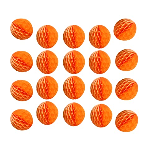 20 Stück Waben-Blumenkugeln Party Wabenbälle Dekoration Papier Blumen Kugeln Seidenpapier Blume Ball Pom Poms Ball für Babyparty Geburtstag Hochzeit Heimdekoration (15,2 cm, orange) von ZGjoy