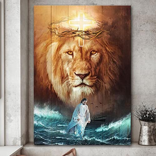 ZGmaxCL 5D Diamanten Gemälde Set Diamond Painting Bilder Puzzles Erwachsene Groß Löwe und Jesus Aesthetic Room Wanddekoration 90x50cm von ZGmaxCL