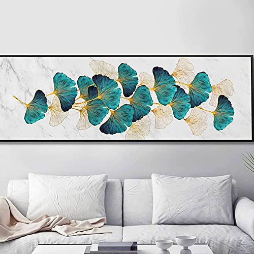 ZGmaxCL 5D Diamanten Gemälde Set Diamond Painting Set Puzzles Erwachsene Groß Grüner Ginkgo Biloba Wohnzimmer Dekoration 120x40cm von ZGmaxCL