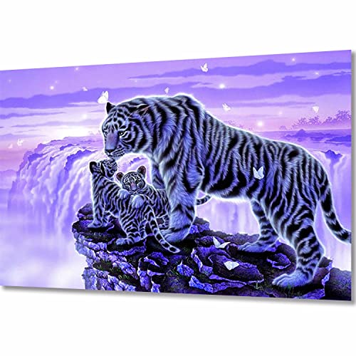 ZGmaxCL 5D Diamanten Gemälde Set Diamond Painting Set Puzzles Erwachsene Kinder Groß weißer Tiger Room Wanddekoration 100x50cm von ZGmaxCL