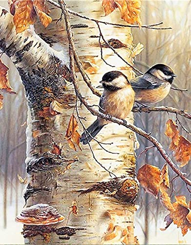 ZGmaxCL 5D Diamanten Gemälde Set Diamond Painting Zubehör Puzzles Erwachsene Kinder Groß Vogel und Baum Modern Wohnung Wanddekoration 60x40cm von ZGmaxCL