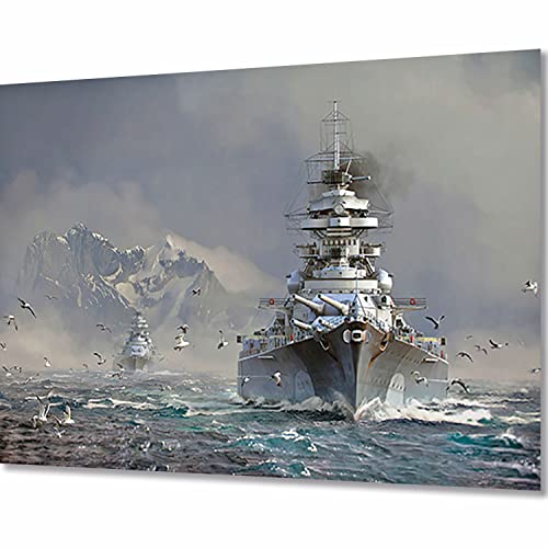 ZGmaxCL DIY 5D Diamant Malerei Set Puzzles Diamant Painting Set Erwachsene Groß Kriegsschiff Room Wanddekoration 75x50cm von ZGmaxCL