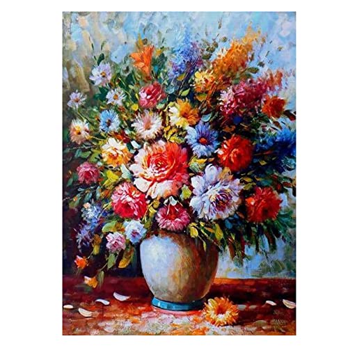 ZGmaxCL DIY 5D Diamond Painting Set Puzzles Stickerei Strass Diamant Malerei Erwachsene Full Groß Blumen und Vasen Modern Wohnung Wanddekoration 90x60cm von ZGmaxCL