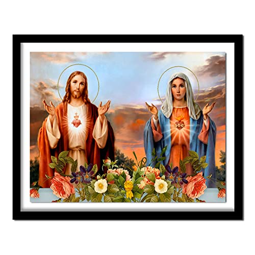 ZGmaxCL DIY 5D Diamond Painting Set Puzzles Stickerei Strass Diamant Malerei Erwachsene Full Groß Jungfrau Maria Jesus Wandbilder Wand Décor 60x40cm von ZGmaxCL