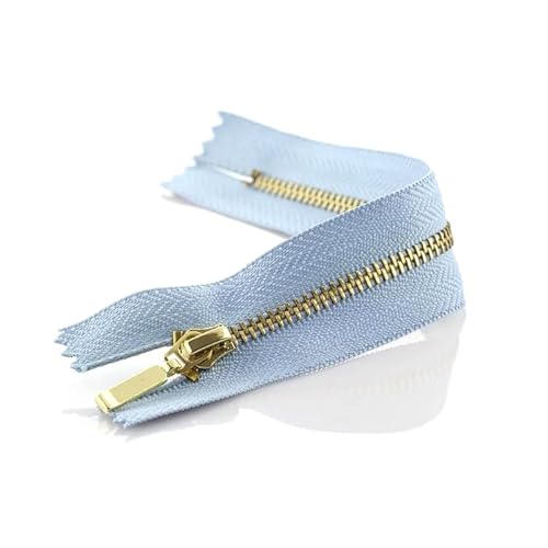 3 Stück 3# Metallreißverschluss 15cm Messing Close-End-Hosenreißverschluss Kleidung Nähen Taschenreißverschlüsse, Hellblau, 15cm von ZHANCH