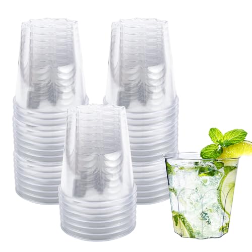 ZHANChen Wassergläser aus Kunststoff 40 Stück Cocktailbecher Whiskygläser 200 ml Mehrwegbecher Hartplastik Transparente Plastikbecher für Party Hochzeit Bankett (C-40Pcs) von ZHANChen