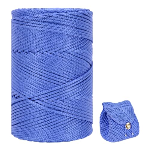 Polyester Garn 3mm X 225m，Makramee Garn 3mm，Makramee Band，Polypropylene Yarn，Geflochten Makramee Schnur Farbig，garn Zum Häkeln Für Stricken，Dekoration DIY Handwerk (Saphir) von ZHANGXIAOMIN