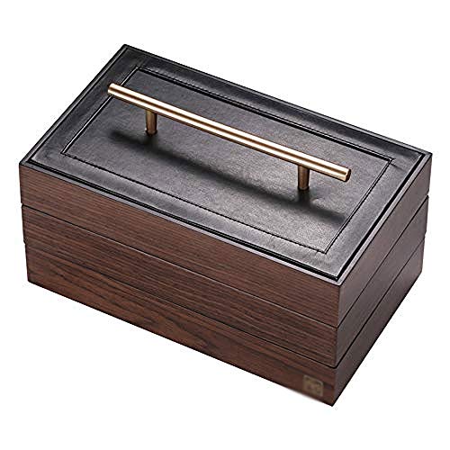 ZHANGYON Schmuckschatulle - Schmuckverpackungsbox aus Holz mit Griff, dreischichtige Aufbewahrungsbox für Schmuck, Organizer, Tragetaschen von ZHANGYON