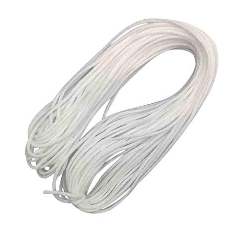 ZHANSANFM Gummikordel, 3mm 10m/30m/50m/100m elastisches Seil Gummiband Band runde Ohren hängen DIY Zubehör Elastisch Band Zum Nähen und Handwerk Breit Gummiband Elastic Band (Weiß, 10M) von ZHANSANFM