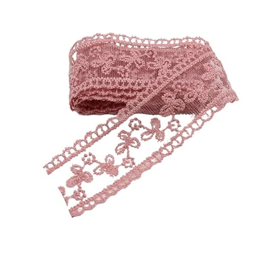 ZHAOYUQI Spitzenband 1 Yard/Rolle 3,5 cm Stickerei Spitze Borte Nähen Band Bekleidung DIY Garnituren for Hochzeit Party Mädchen Kleid Zubehör Spitzenborte(Rose) von ZHAOYUQI