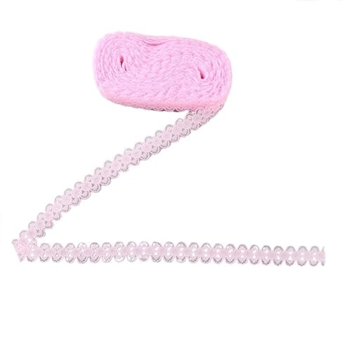 ZHAOYUQI Spitzenband 10 Yards/Lot 15 mm Spitzenband, bilaterales Kunsthandwerk, Bestickt, Netz-Spitzenbesatz, Stoffband, DIY Nähen, Rock-Zubehör Spitzenborte(Pink) von ZHAOYUQI