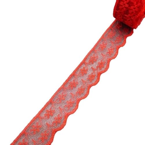 ZHAOYUQI Spitzenband 10 Yards/Lot Rotes Spitzenband Band Qualität Spitzenbesatz DIY Gestickte Spitze for Nähen Dekoration Spitzenstoff Spitzenborte(F8) von ZHAOYUQI