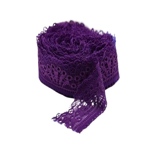 ZHAOYUQI Spitzenband 10 Yards Nähen elastisches Spitzenband Stretchbesatz 30 mm Spitzenstoff DIY Stickerei Kleidung Kleid Dekoration Spitzenborte(Purple,10 Yards) von ZHAOYUQI