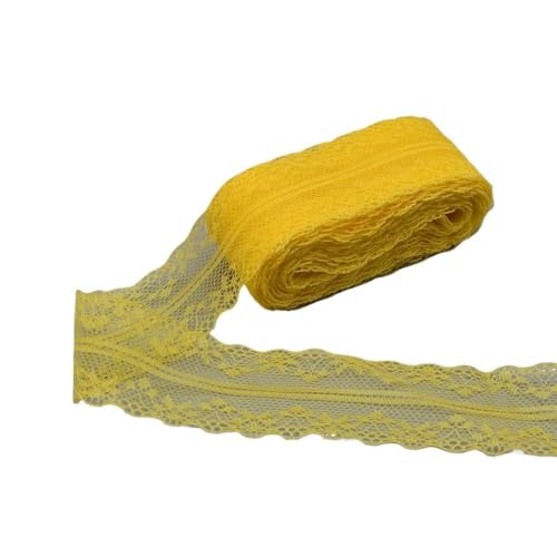 ZHAOYUQI Spitzenband 10 Yards Spitzenband, 40 mm breit, Besatz, Stoff, DIY, Kunsthandwerk, bestickte Netzschnur for Nähen, Dekoration, Spitzenstoff Spitzenborte(Gold) von ZHAOYUQI