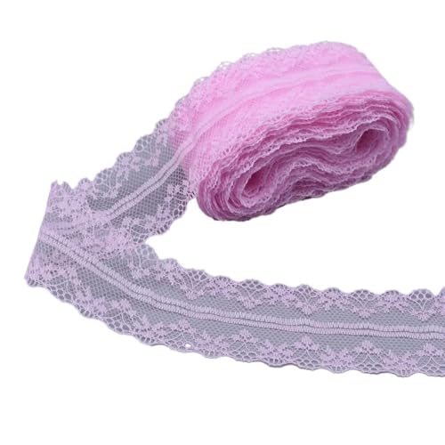 ZHAOYUQI Spitzenband 10 Yards Spitzenband, 40 mm breit, Besatz, Stoff, DIY, Kunsthandwerk, bestickte Netzschnur for Nähen, Dekoration, Spitzenstoff Spitzenborte(Light Pink) von ZHAOYUQI