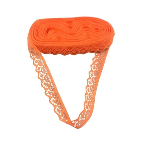 ZHAOYUQI Spitzenband 10 Yards Spitzenband, Breite 14 mm, Spitzenstoff, DIY-Hochzeitsdekoration, Accessoires, Damenbekleidung, Blumenaccessoires usw. Spitzenborte(Deep Orange) von ZHAOYUQI