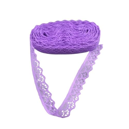 ZHAOYUQI Spitzenband 10 Yards Spitzenband, Breite 14 mm, Spitzenstoff, DIY-Hochzeitsdekoration, Accessoires, Damenbekleidung, Blumenaccessoires usw. Spitzenborte(Purple) von ZHAOYUQI