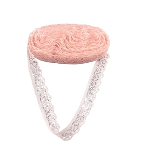 ZHAOYUQI Spitzenband 10 Yards Spitzenband, Breite 14 mm, Spitzenstoff, DIY-Hochzeitsdekoration, Accessoires, Damenbekleidung, Blumenaccessoires usw. Spitzenborte(Shell Pink) von ZHAOYUQI