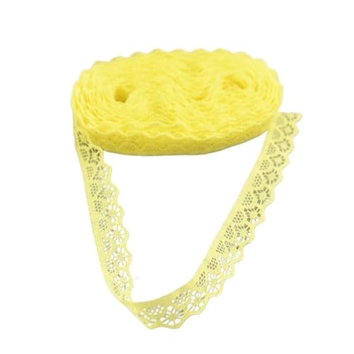 ZHAOYUQI Spitzenband 10 Yards Spitzenband, Breite 14 mm, Spitzenstoff, DIY-Hochzeitsdekoration, Accessoires, Damenbekleidung, Blumenaccessoires usw. Spitzenborte(Yellow) von ZHAOYUQI