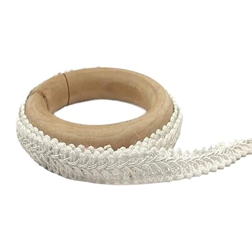 ZHAOYUQI Spitzenband 10 m Spitzenbesatzband Tausendfüßler geflochtene Spitze DIY Handwerk Nähzubehör Hochzeitsdekoration Stoff Kurve Spitze Schnürsenkel for Nähen Spitzenborte(White) von ZHAOYUQI