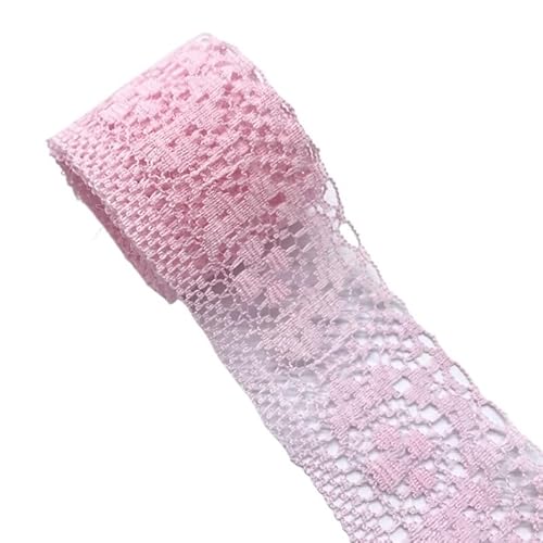 ZHAOYUQI Spitzenband 10yards/Lot 35mm Spitze Band Kunsthandwerk Gestickte Net Spitze Stoff Trim for Nähen Stoff Band Rock zubehör Spitzenborte(Pink) von ZHAOYUQI