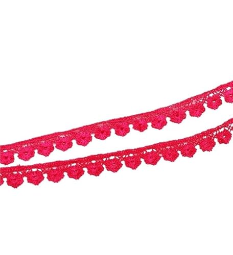 ZHAOYUQI Spitzenband 2 Yards Farbe Kleine Pflaumenblütenstickerei Hohles Spitzenband Kleid Kleidungsstück Stoff Spitzenband DIY Manuelles Nähen Basteln Spitzenborte(Rose) von ZHAOYUQI