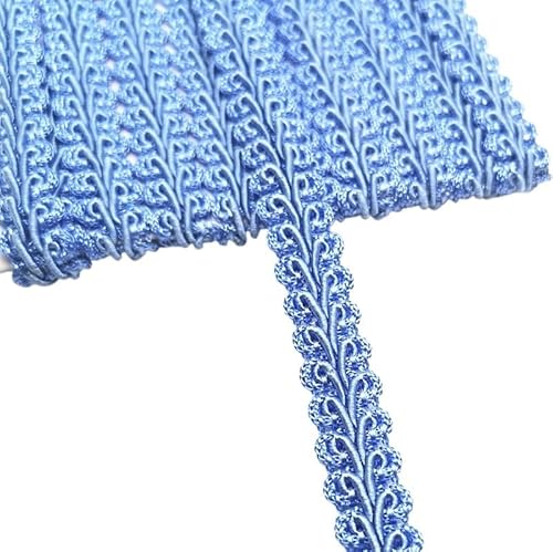 ZHAOYUQI Spitzenband 2 Yards Spitzenbesatzband, geflochten, DIY-Handwerk, Nähzubehör, Hochzeitsdekoration, Stoffkurve Spitzenborte(Sky Blue) von ZHAOYUQI