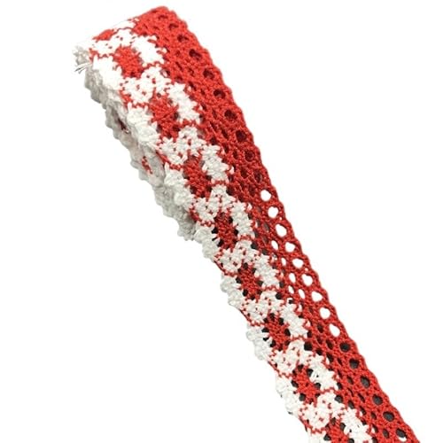 ZHAOYUQI Spitzenband 2yards/Lot 25mm Baumwolle Spitze Band Bestickte Spitze Nähen Stoff DIY Handwerk Handmade for Kleidung Tasche Hochzeit Dekoration Spitzenborte(Red) von ZHAOYUQI