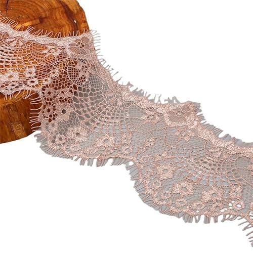 ZHAOYUQI Spitzenband 3 Yards 9,5 cm Farben Option Blume bestickte Spitze Stoffbesatz Bänder DIY Nähen handgefertigte Materialien Spitzenborte(Pink) von ZHAOYUQI