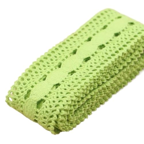 ZHAOYUQI Spitzenband Handgefertigter Stoff, DIY-Materialien, Bekleidungszubehör, lösliche Spitze, farbige Spitze, Baumwoll-Spitzenbesatz, Gürtel Spitzenborte(Green 2 Yards) von ZHAOYUQI