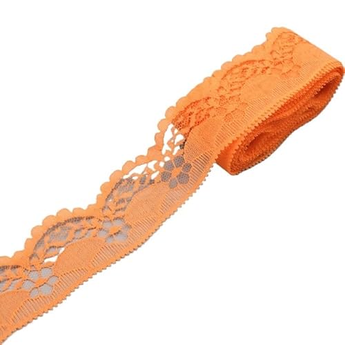 ZHAOYUQI Spitzenband Spitzenstickerei / 5–10 Yards lang, 40 mm breit, DIY Nähen, Kleidung, Spitzenband, Schmuckzubehör Spitzenborte(Orange,10 Yards) von ZHAOYUQI