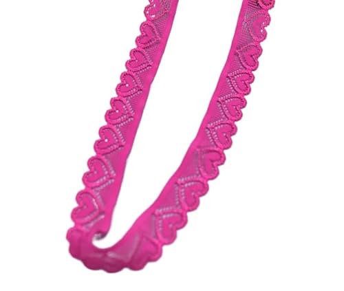 ZHAOYUQI Spitzenband Stretch-elastisches Spitzenband, elastischer Spitzenbesatz, DIY-Handwerk, Spitzenstoff for Nähen von Kleidung, Unterwäsche, Bastelzubehör Spitzenborte(Rose,5 Yards) von ZHAOYUQI