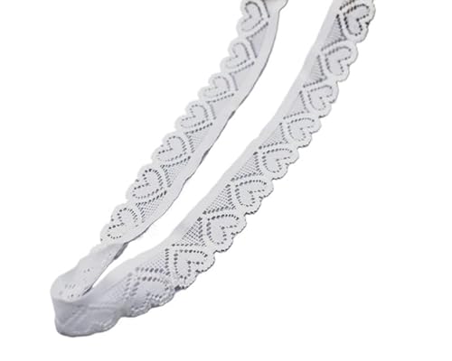 ZHAOYUQI Spitzenband Stretch-elastisches Spitzenband, elastischer Spitzenbesatz, DIY-Handwerk, Spitzenstoff for Nähen von Kleidung, Unterwäsche, Bastelzubehör Spitzenborte(White,10 Yards) von ZHAOYUQI