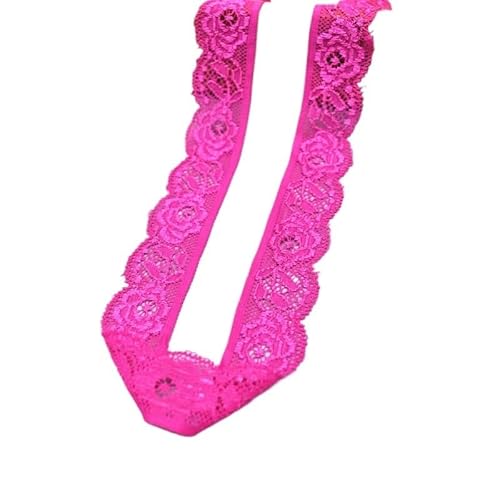 ZHAOYUQI Spitzenband Stretch elastisches Spitzenband Spitzenstoff Elastizität Spitzenbesatz Bestickt for Nähen von Kleidung Unterwäsche Zubehör Spitzenborte(Dark Rose,10 Yards) von ZHAOYUQI