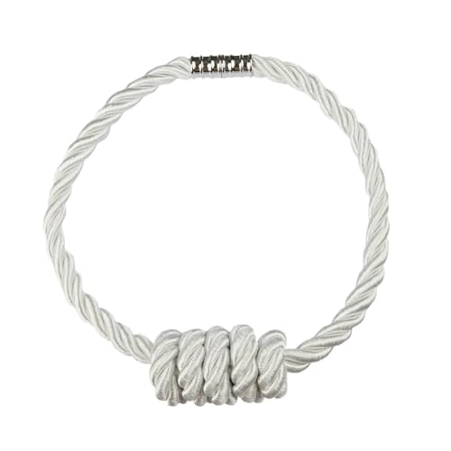 ZHAOYUQI Vorhang Raffhalter 1 Stücke Vorhang Raffhalter Magnetclip Schnalle Seil Weben Hängende Kugel Vorhänge Holdbacks Verschluss Vorhanghalter Zubehör Gardinenhalter(White) von ZHAOYUQI