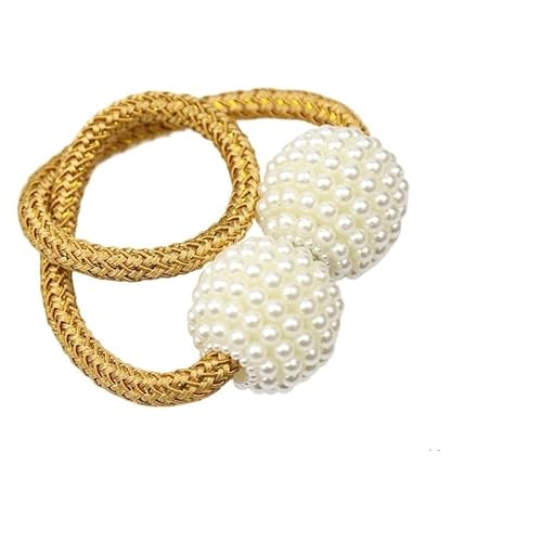 ZHAOYUQI Vorhang Raffhalter 1x Perle Magnetische Vorhang Clip Halter Raffhalter Schnalle Clips Hängen Ball Krawatte Zurück Zubehör Wohnkultur Gardinenhalter(Beige) von ZHAOYUQI