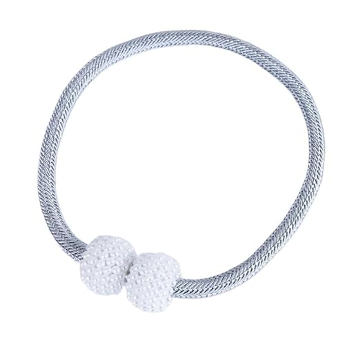 ZHAOYUQI Vorhang Raffhalter 2 STK Perlen Magnetische Vorhangklammer Vorhanghalter Raffhalter Schnalle Clips Hängende Kugel Schnalle Raffhalter Vorhang Dekor Zubehör Gardinenhalter(Grey,1PC) von ZHAOYUQI