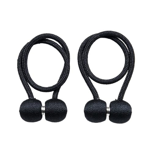 ZHAOYUQI Vorhang Raffhalter 2 Stücke Magnetische Vorhang Ball Stangen Accessoires Rücken Holdbacks Schnalle Clips Haken Halter Wohnkultur Raffhalter Krawatte Seil Zubehör Gardinenhalter(Noir) von ZHAOYUQI