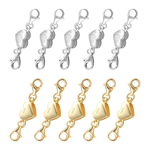 10pcs Praktische Magnetische Verschlüsse Elegante Gold Und Silbersperrungen Tragbares Zubehör Für Halsketten Und Armbänder von ZHAPEG